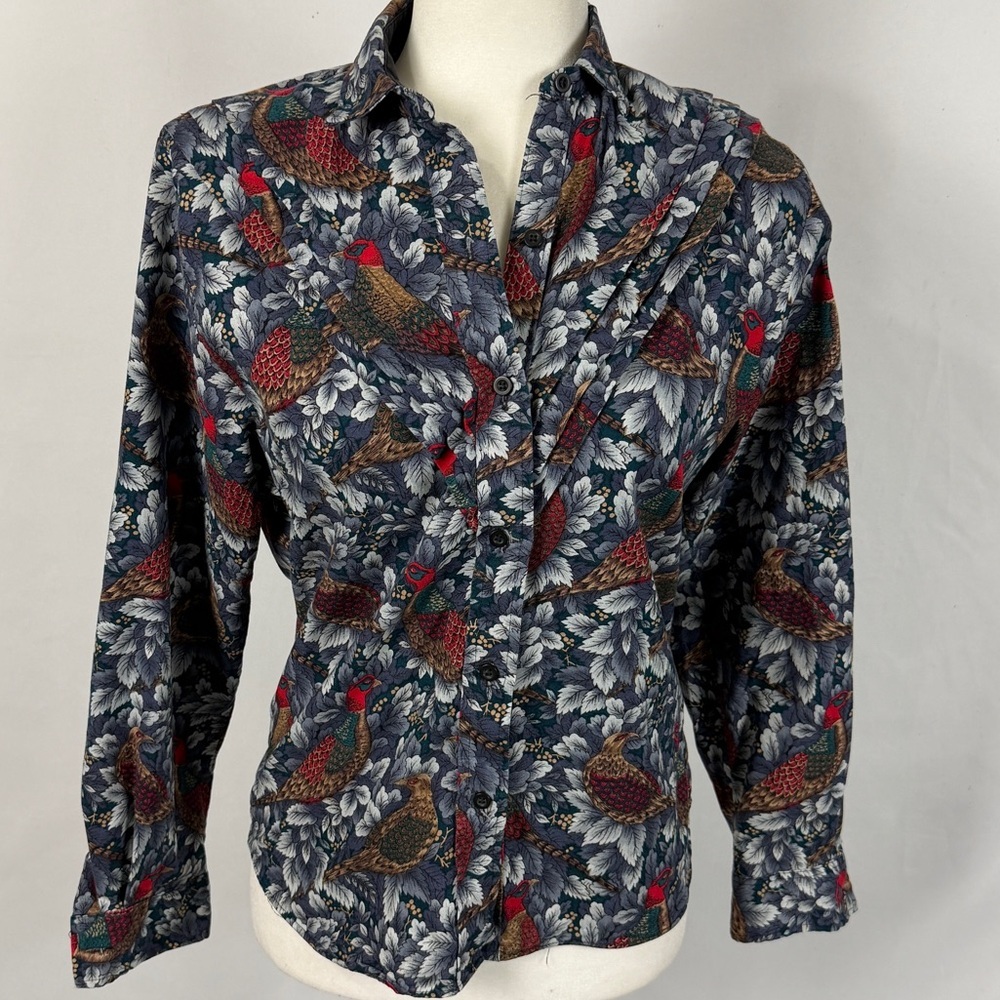 VTG 70s Kenny Rogers by Karman Country Western Bird Print Button Up